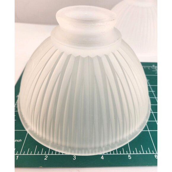 Frosted Glass Vintage Chandelier Light Bulb Cover Shades Ribbed Design 1 Pc - Picture 2 of 16